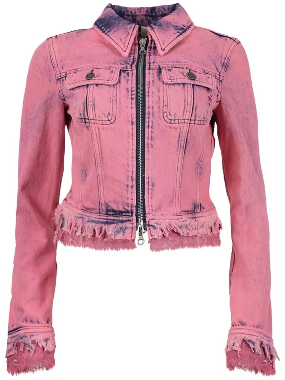 Diesel Slim Denim Zip Jacket 'Rose'